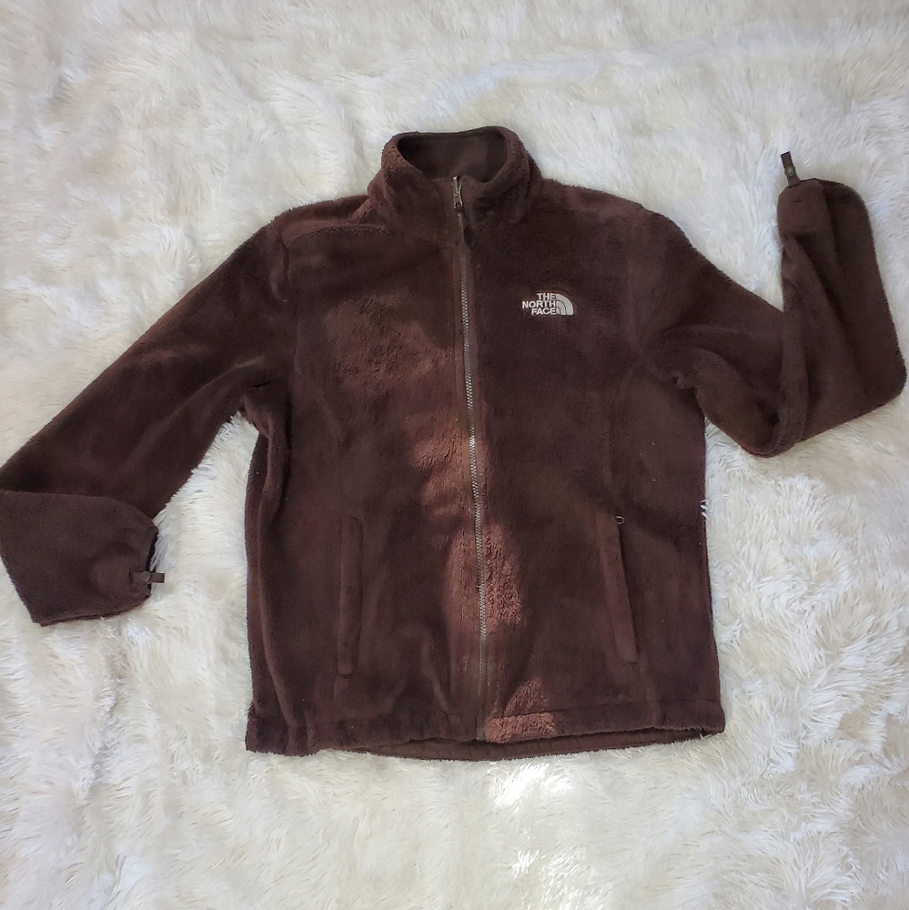 NORTH FACE BROWN FURRY FULL ZIP JACKET - Picture 12 of 16
